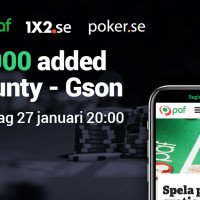 Pokerkväll tillsammans med PAF,  Poker.se och 1x2.se. €1000 adderat + Bounty!