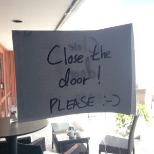 Close the door
